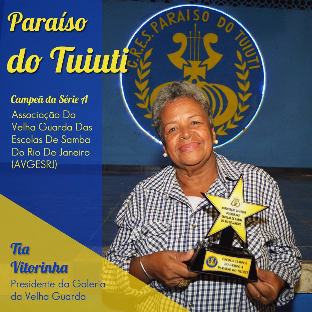 Tia Vitorinha recebe prêmio de Campeã da Série A pela AVGESRJ